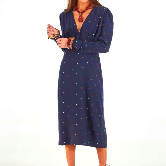 FARM Rio Lucy Dots V-Neck Dress NWT - Picture 1 of 10
